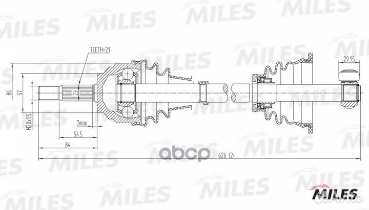Привод в сборе renault clio II/kangoo 1.2-1.6 9
