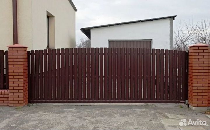 Забор металлический,ворота под ключ