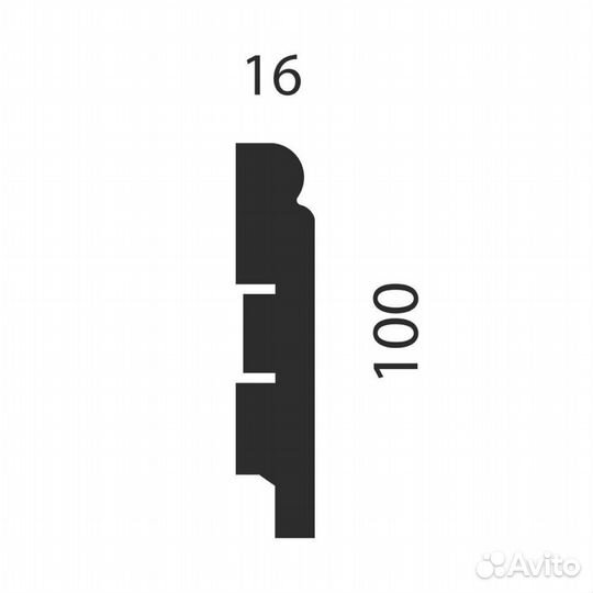 Плинтус AP76 под покраску Cosca белый 100x16x2400