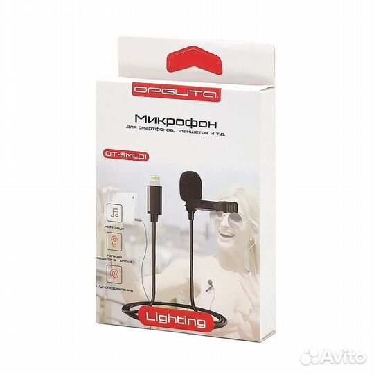 Микрофон петличный Орбита OT-SML01,разъем Lighntin