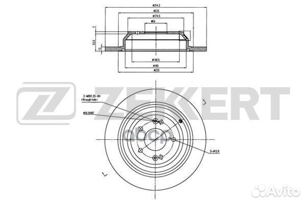 Диск торм. задн. Hyundai Genesis 14- bs-6183