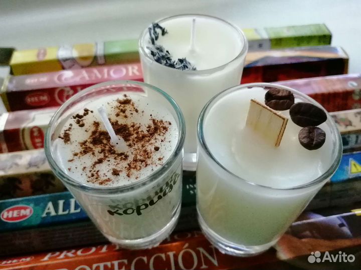 Ароматическая свеча ручной работы(цветные)