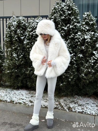 Экошуба под песца утепленная S, M, L