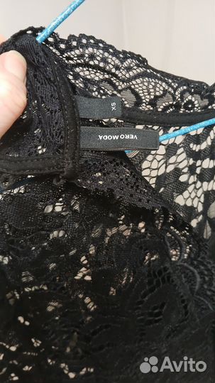 Кружевная чёрная блузка Veromoda XS