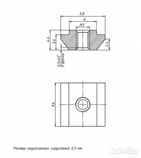 Сухарь пазовый М3 паз 6 (100шт.)