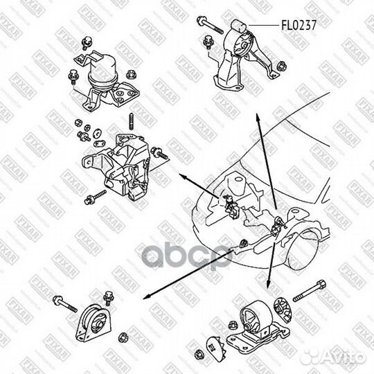 Опора двигателя задняя mitsubishi ASX/Lancer/Ou