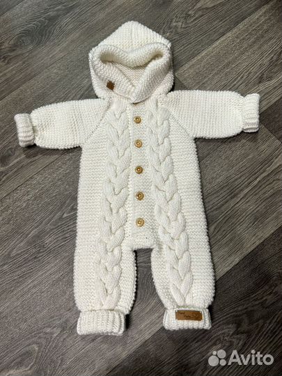 Комбинезон вязаный детск новый ручная работа56-68