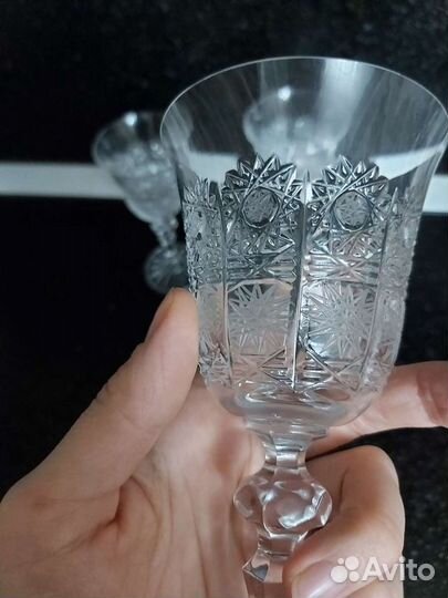 Чешская хрусталь. Бокалы на ножке Glasspo