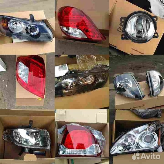 Фара левая Н1+Н7 темная С мотором для volkswagen p