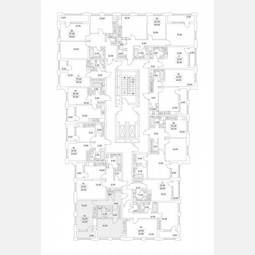 1-к. квартира, 45,2 м², 10/13 эт.
