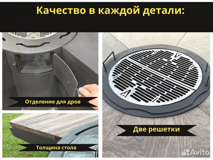 Модульные барбекю гриль столы для пикника