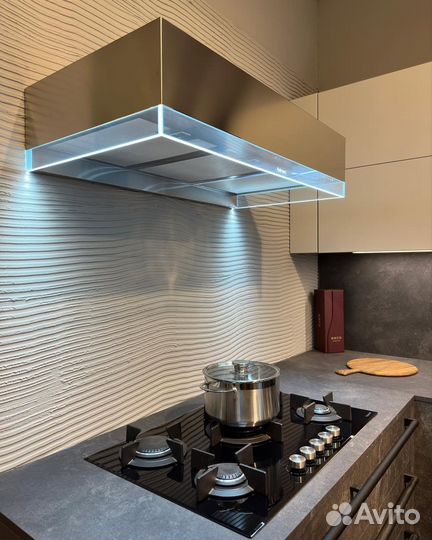 Кухня серая под бетон