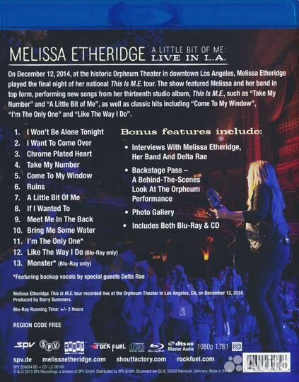 Melissa Etheridge - A Little Bit Of Me: Live In L.A. (Blu-Ray + CD) (1 CD)