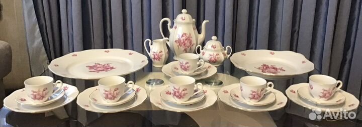 Кофейный сервиз «Роза» Богемия Чехословакия