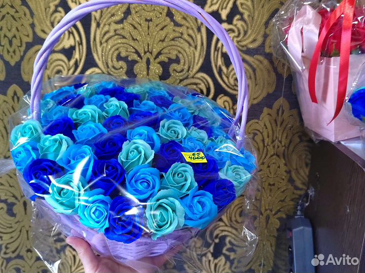 Букеты цветов из мыльных роз