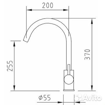 Смеситель для кухни Clever curve-inox finishing