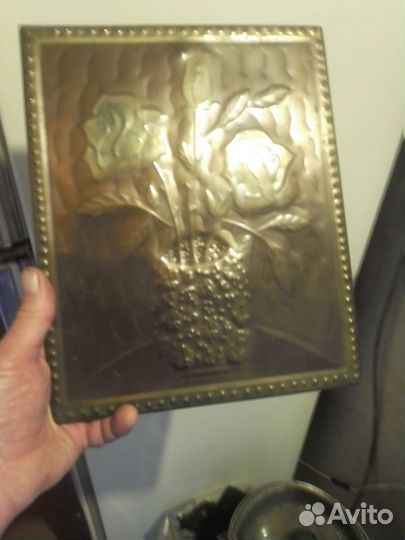Картина, чеканка, латунь- 