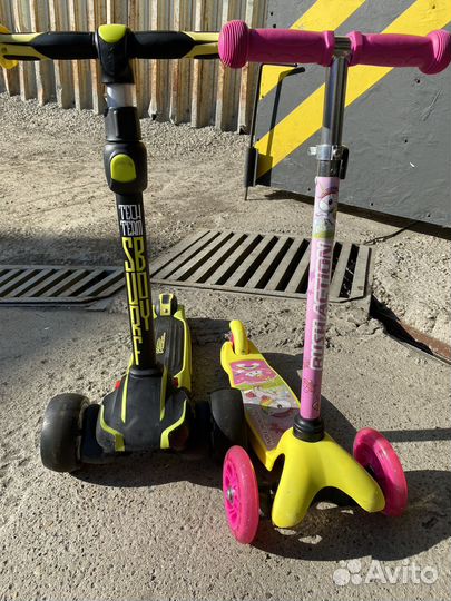 Самокаты трехколесные детские 2 шт б/у