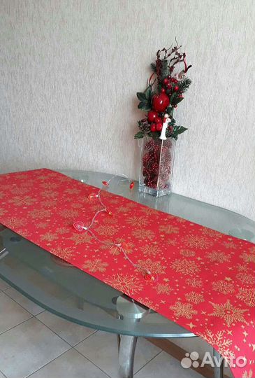 Скатерть новогодняя/дорожка для стола новогодняя