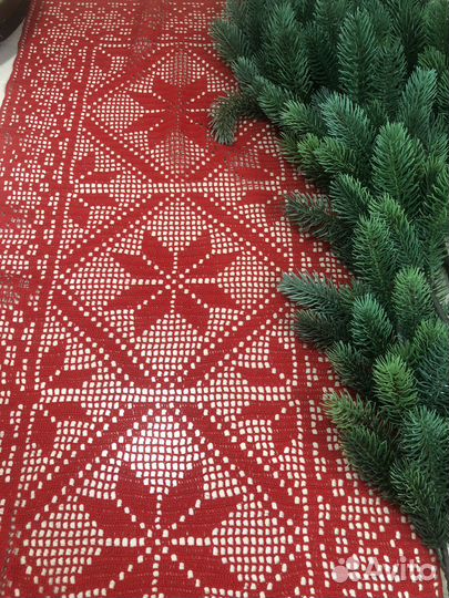 Салфетка, раннер, дорожка красная,98х48см