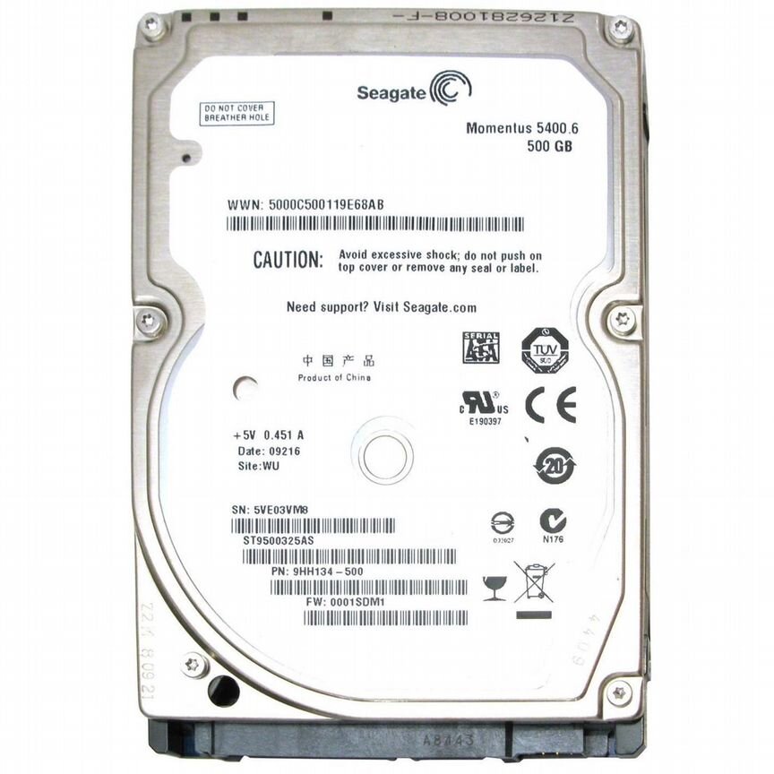 [ST9500325AS] Жесткий Диск Seagate 500gb Sata2 2,5" St9500325as