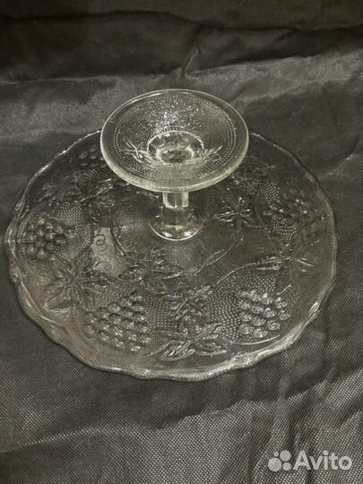 Ваза на ножке тортница СССР большая