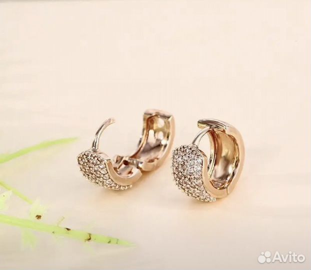 Серьги позолота