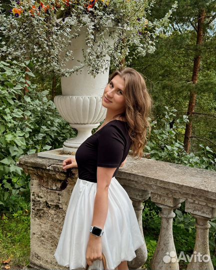 Юбка баллон атласная