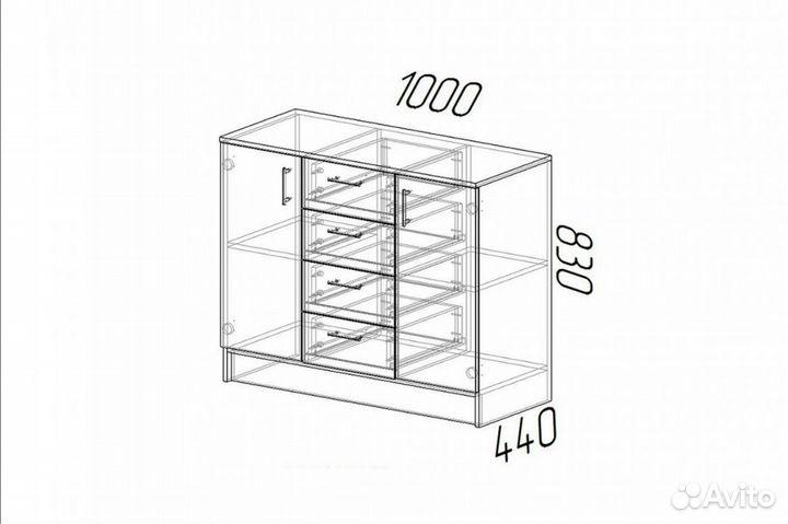 Комод 1000-2Д новый