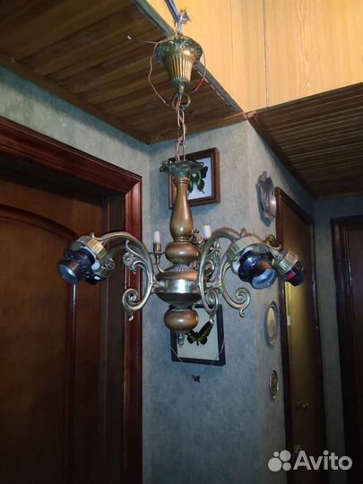 Люстры и бра старинные (бронза, оникс)