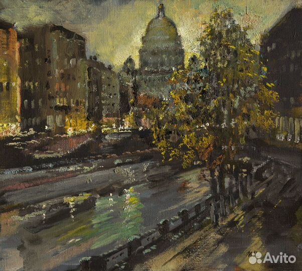 Картина На реке Мойке, Санкт-Петербург. Марк Креме