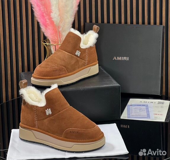 Угги зимние Amiri Malibu из натуральной замши