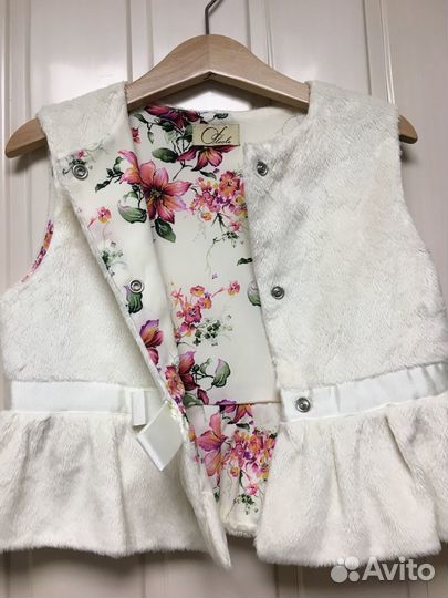 Жилет болеро нарядный Fleole айвори 110 + размер