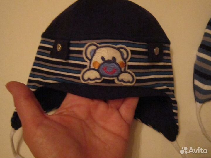 Шапочки с мишками, 2 штуки