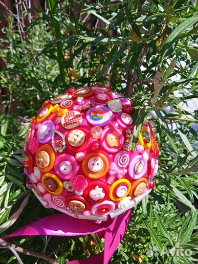 Букет из пуговиц хендмейд подарок