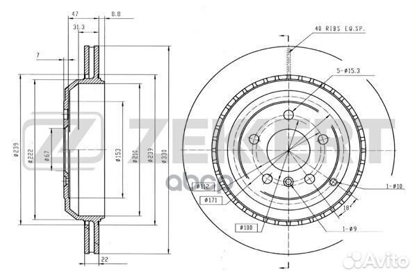 Диск торм. зад. MB GL-Class (164) 06- M-Class