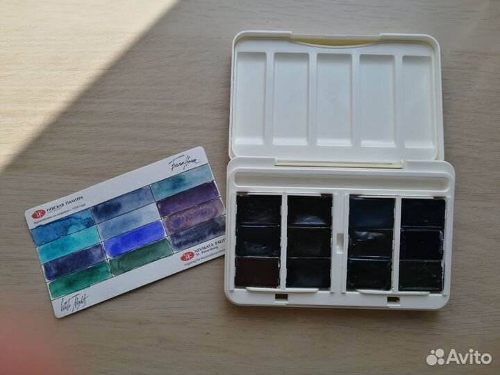 Акварельные краски Невская палитра грануляция