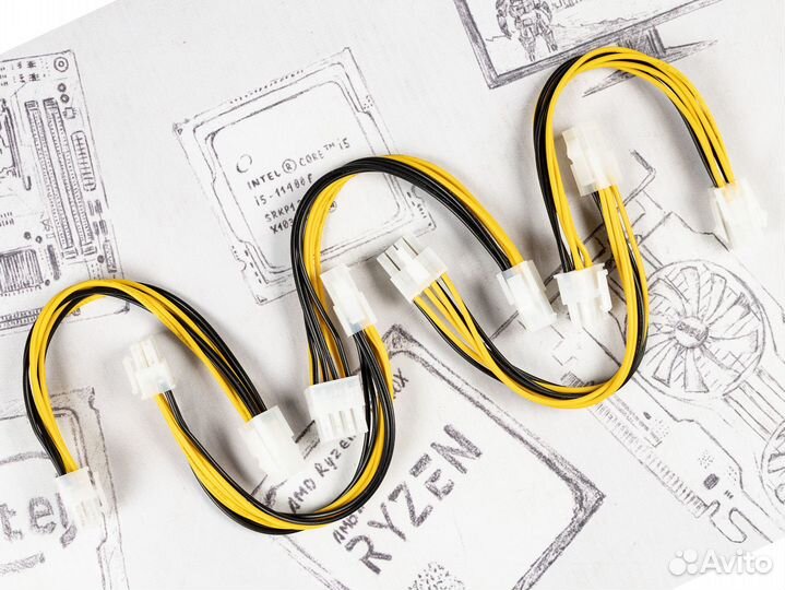 Переходник 4pin(M) - EPS 8pin(F)