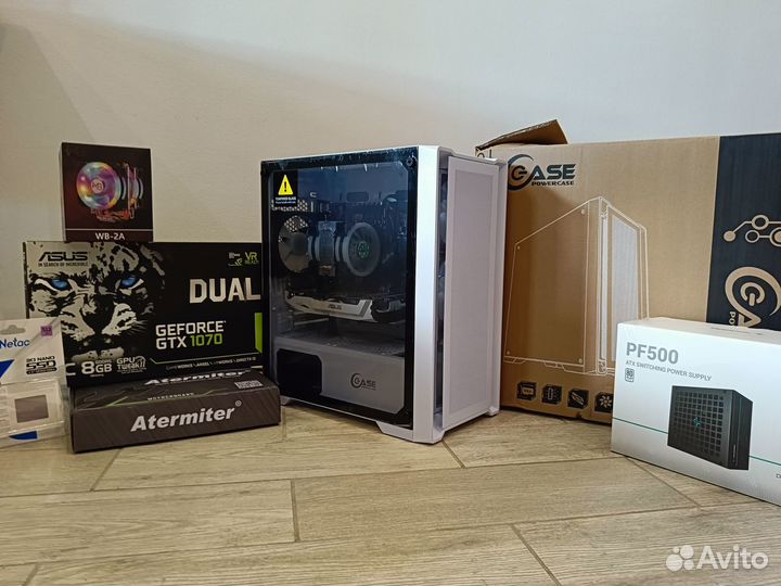 Белый игровой компьютер 12ядер/1070/16гб/ssd 500gb