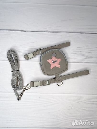 Шлейка с рюкзаком поводок ошейник