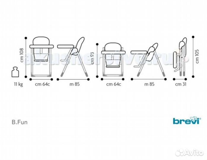 Стульчик для кормления brevi