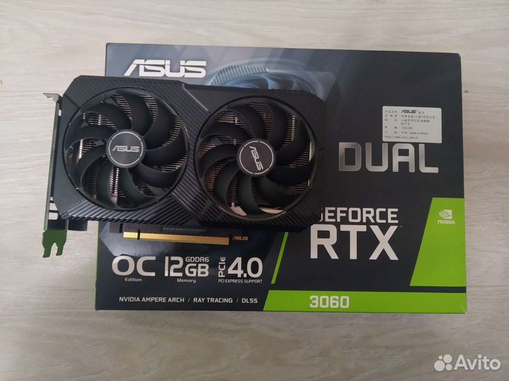 Видеокарта Asus RTX 3060 12gb Dual OC