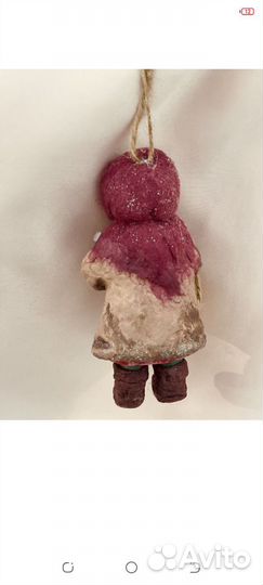 Ватная елочная игрушка ручная работа