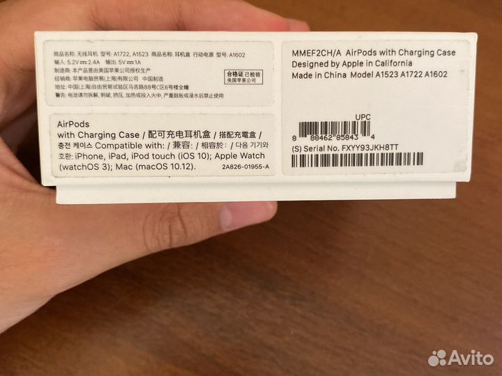 Наушники apple airpods 1 оригинал без кейса