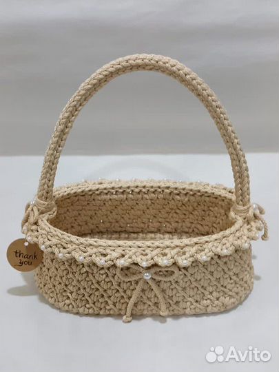 Корзины из хлопковой пряжи и полиэфирного шнура