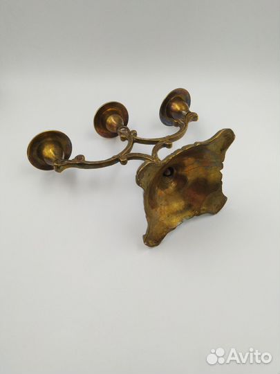 Подсвечник латунь на три свечи