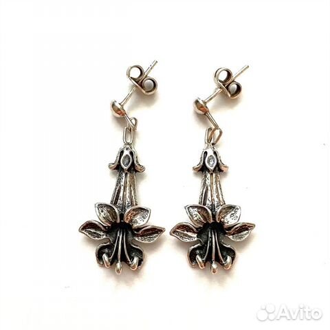 Серьги времён СССР. Серебро 925 проба звезда