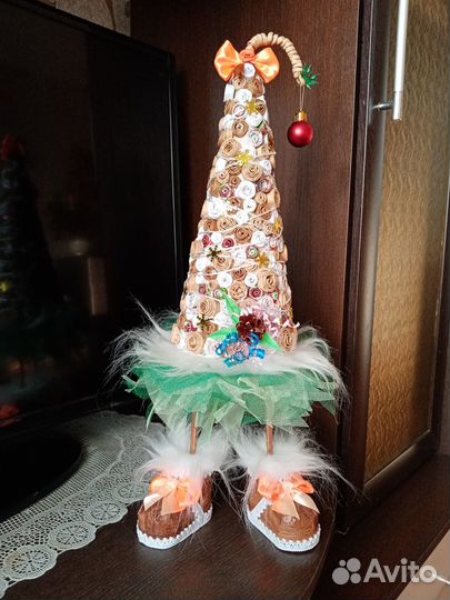 Елка новогодняя топотушка, ручная работа