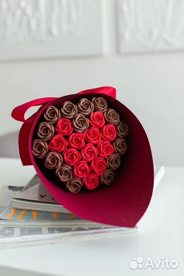 Сладкие шоколадные букеты из шоколадных роз
