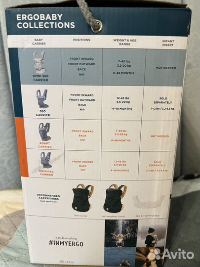 Эргорюкзак ergobaby omni 360